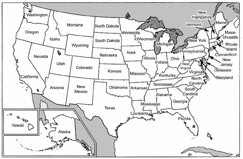 Printable United States Map Activities