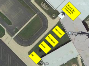Map of where 4K, K, and Grades 1, 2, 3, and 4 will be