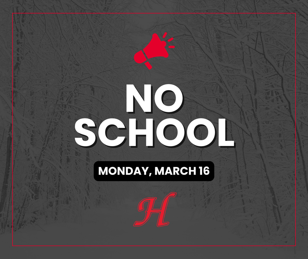 No School Monday, March 16