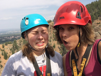 Goofy Girls Ziplining in Colorado
